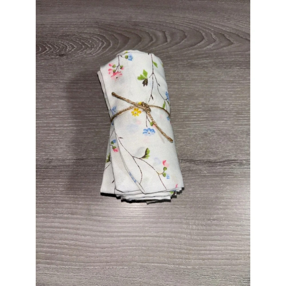 Vintage Floral Vine Pillowcase White Cotton Blend Cottagecore Flowers Standard
